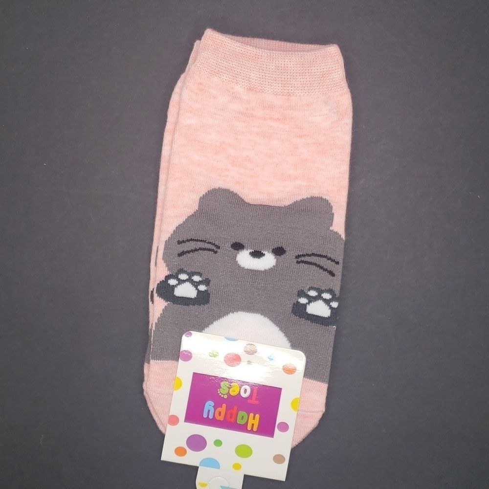 PINK Cat No Show Socks
